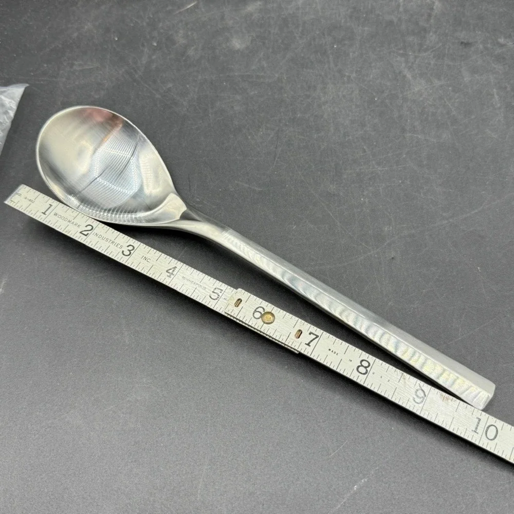 Vintage Dansk Parallel Diamond Serving Spoon Serving Fork Set Silverware OS Boho